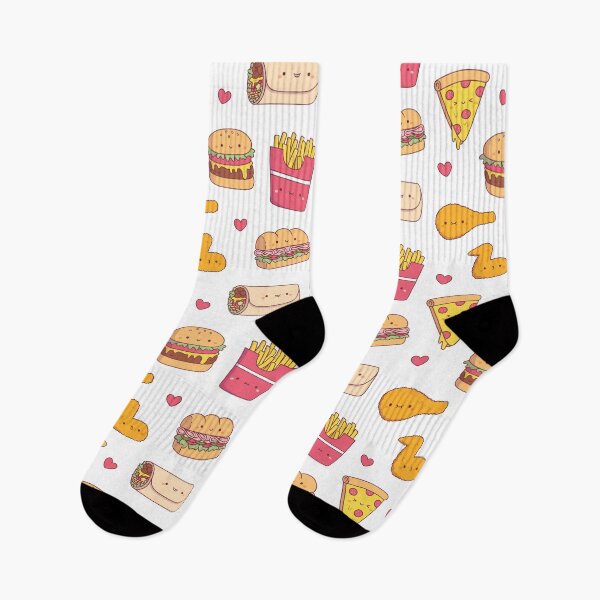 Item preview, Cute Takeaway Food Doodles Pattern designed and sold by rustydoodle.