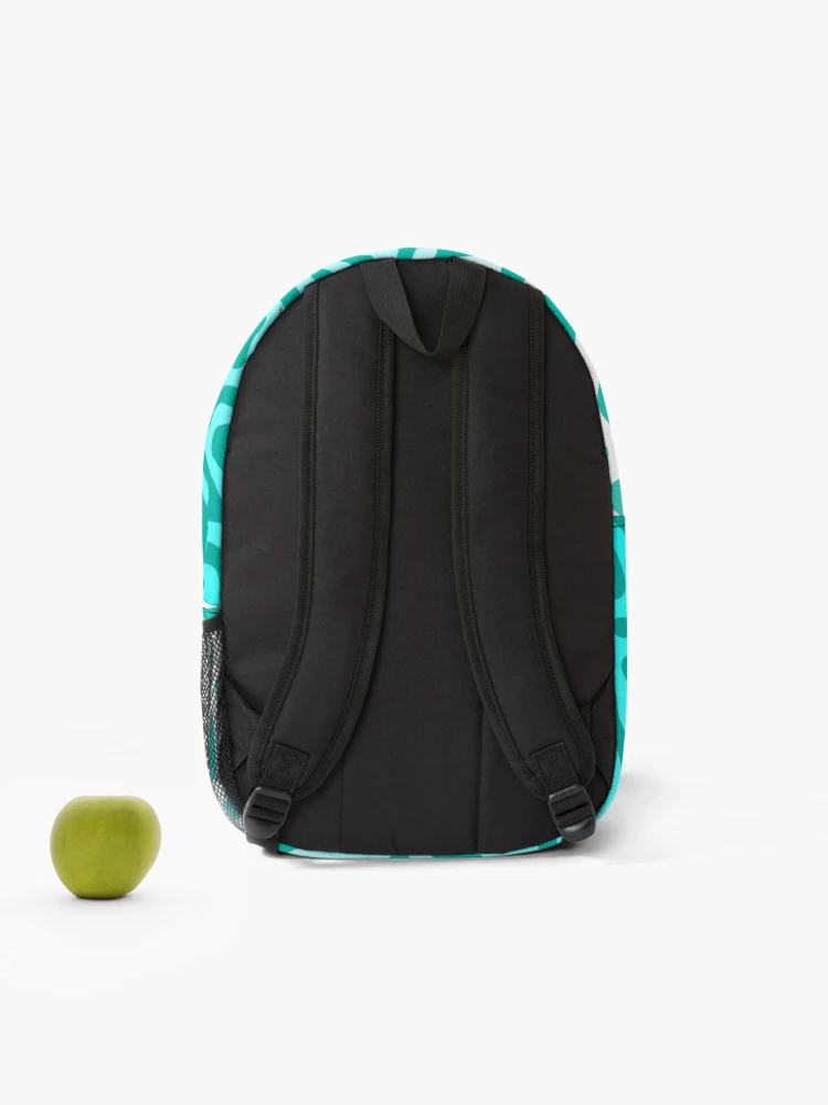Thumbnail 2 of 3, Backpack, Squiggle Lines Turquoise Gradient Pattern designed and sold by patternsoup.