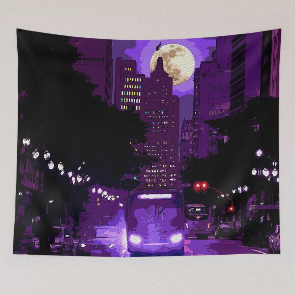Item preview, São Paulo Brazil - buss - retrowave -  synthwave -  neon - comics designed and sold by RazzArt.