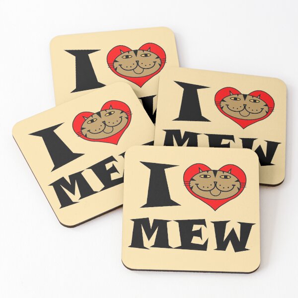 Item preview, I HEART MEW - BLACK AND BROWN STRIPE CAT designed and sold by RawSunArt.