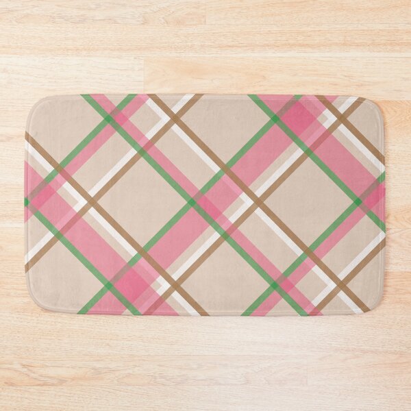 Item preview, Pink tan and green plaid diagonal line fashion designed and sold by BLMcreations.