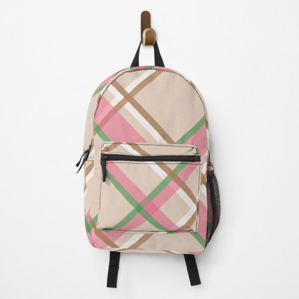 Item preview, Pink tan and green plaid diagonal line fashion designed and sold by BLMcreations.