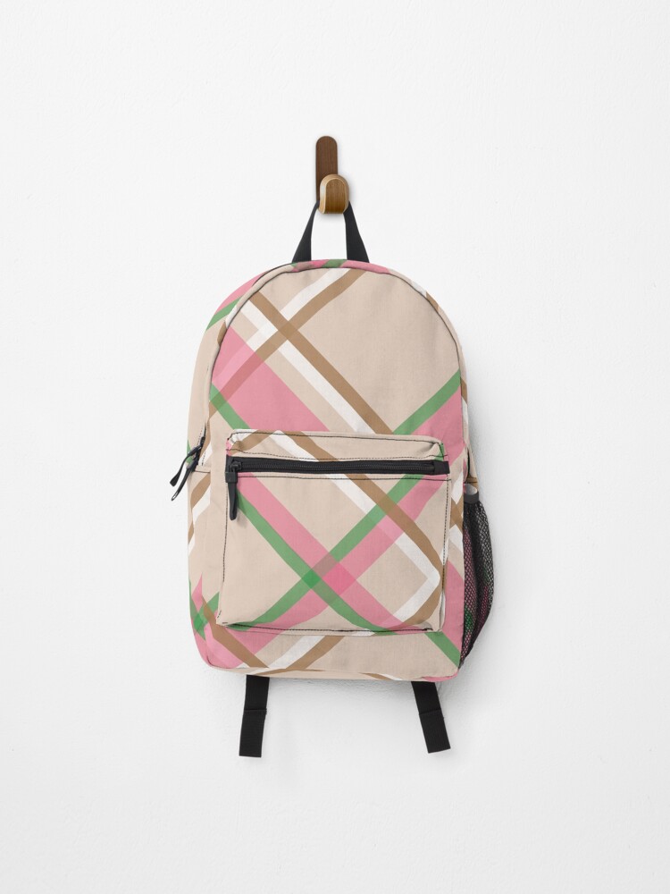 pink plaid backpack