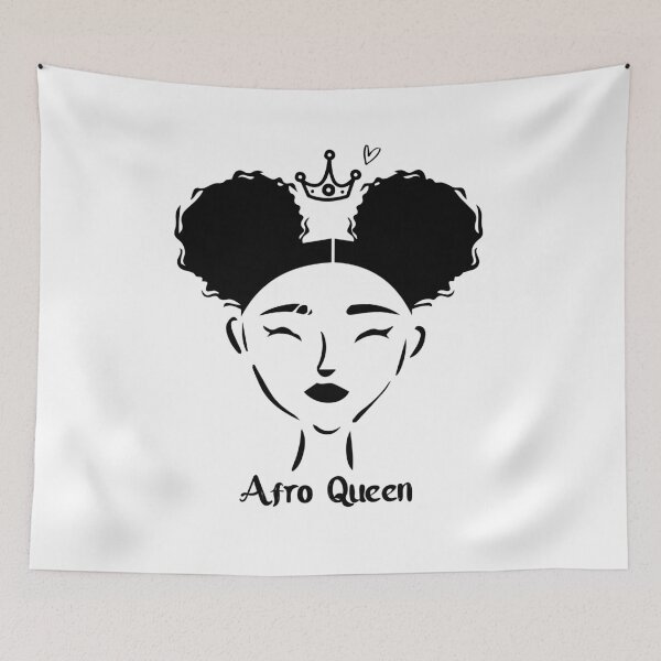 Item preview, Afroqueen, curly hair, black and white designed and sold by Ashi17.