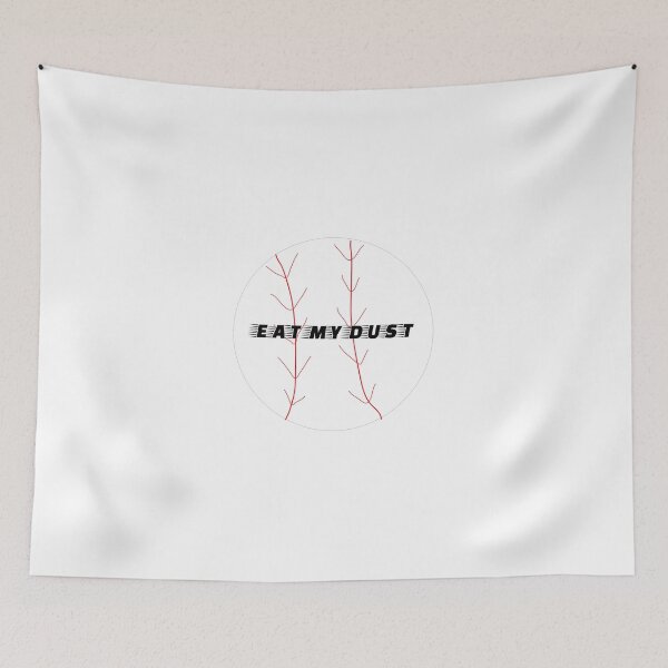 Aperçu de l'œuvre Eat My Dust Design avec baseball et lacets rouges dessinés à la main. créée et vendue par BeYouAndTrue.