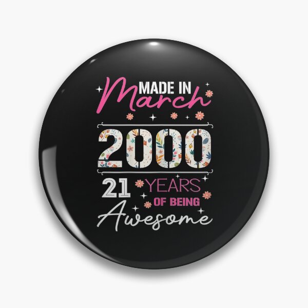 Item preview, Womens March Girl 2000 TShirt 21 Years Old 21st Birthday Gift T-Shirt designed and sold by Lukifo-Proper.