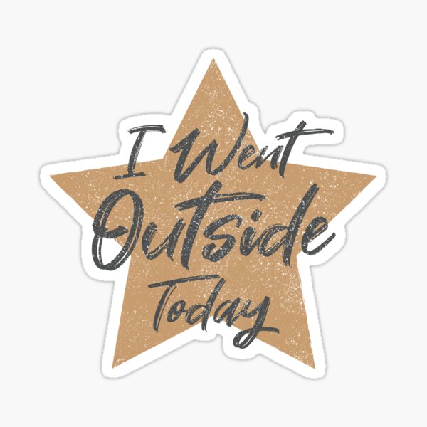 I Went Outside Today Gold Star Sticker