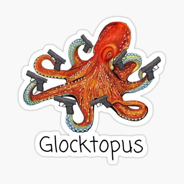 Angry Octopus Car Bumper Sticker Decal 5'' x 4