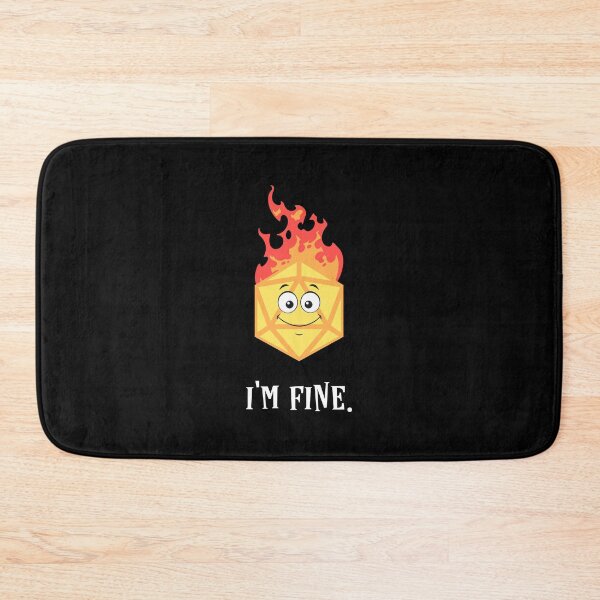 Item preview, Critical Fail Funny Im Fine D20 Dice on Fire designed and sold by pixeptional.