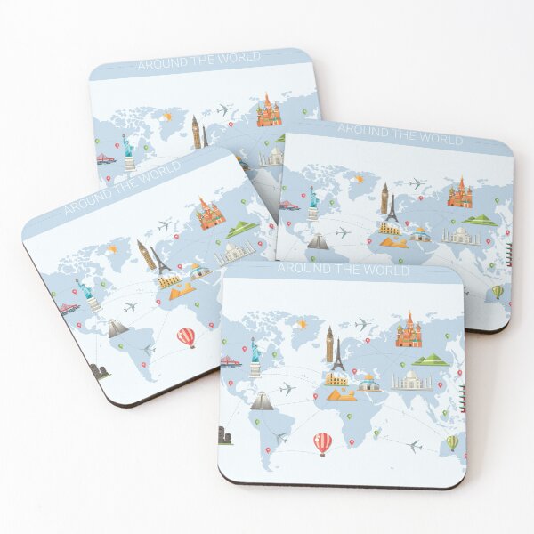 Item preview, Kobeh World Map with Landmarks, Airplanes and Waypoints designed and sold by Kobeh.