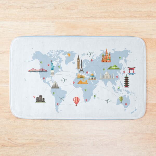 Item preview, Kobeh World Map with Landmarks, Airplanes and Waypoints designed and sold by Kobeh.