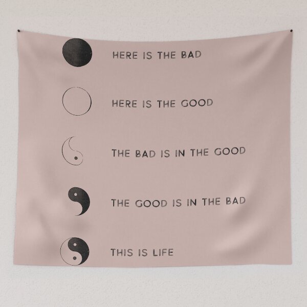 Item preview, Yin Yang Inspirational Saying| Spiritual | Zen | Grunge Texture designed and sold by Sadhana Design Studio.
