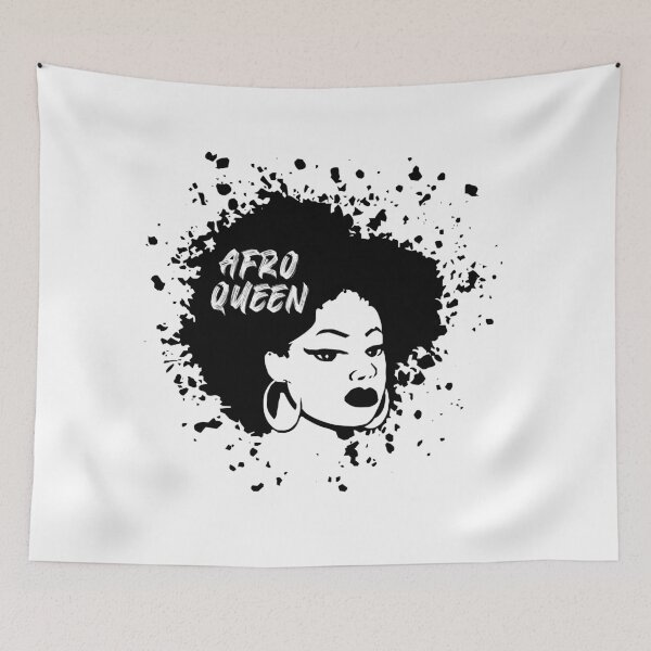 Item preview, Afroqueen, curly hair, black and white designed and sold by Ashi17.