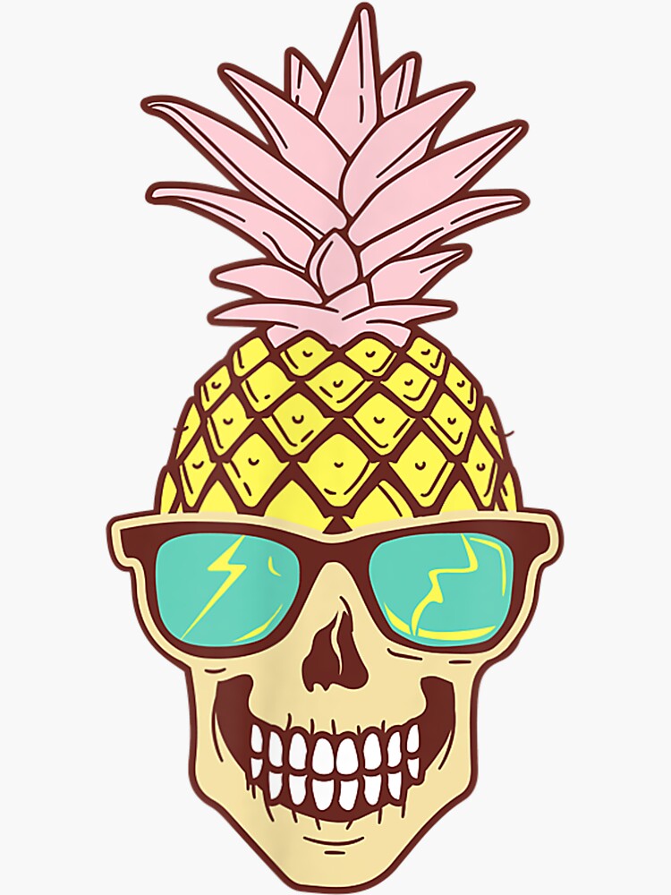 Skull Pineapple Fruit Sunglasses Hawaiian Aloha Beaches T Shirt Sticker By Lukifo Mission 1413