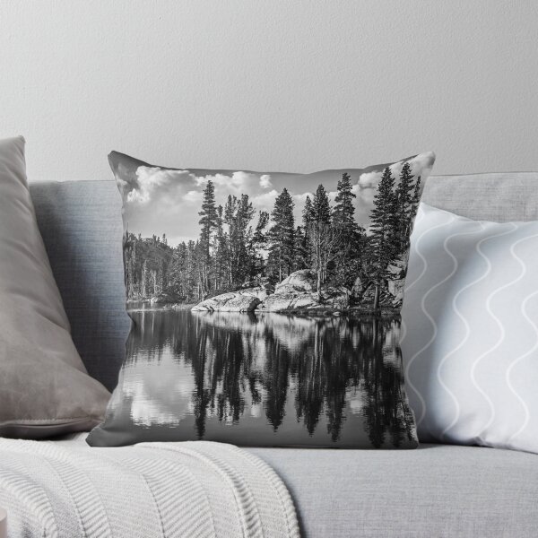 Item preview, Lake Under Blue Sky and Clouds (Black and White) designed and sold by KarebearsTees.