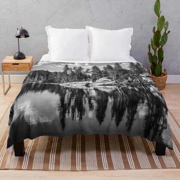 Item preview, Lake Under Blue Sky and Clouds (Black and White) designed and sold by KarebearsTees.