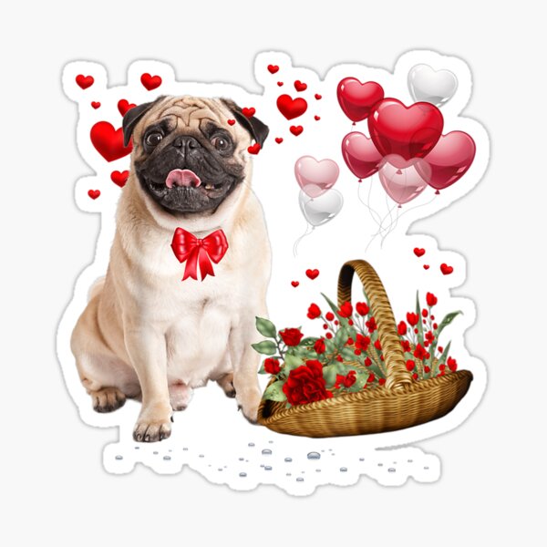 Vista previa del artículo con la obra «Pug Valentines Day Shirt Corazón Amante de los perros Niños Hombres Regalos de amor», diseñado y vendido por GregorySpeers.