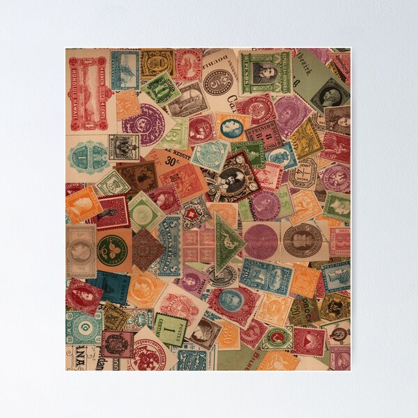 Item preview, Vintage Postage Stamp Collage - Circa 1895 designed and sold by DigitalEffects.