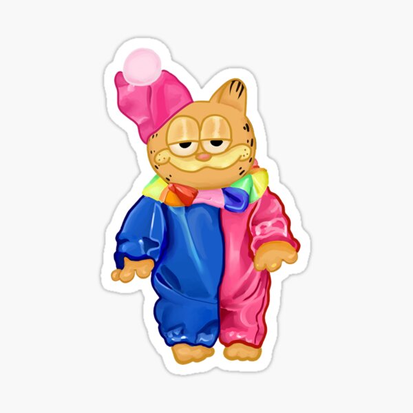 "Garfield calico critter clown " Sticker for Sale by Enternamehereee