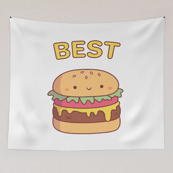Item preview, Cute Best Burger Best Friend Pair Doodle designed and sold by rustydoodle.