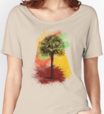Grunge Palm Tree Women's Relaxed Fit T-Shirt