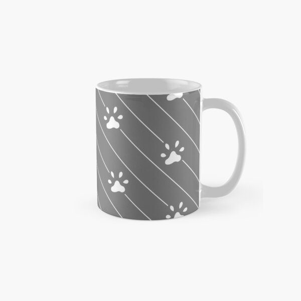 Grey and white Paw Prints Classic Mug