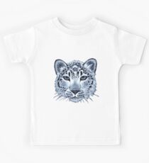 Snow leopard acrylic painting Kids Tee