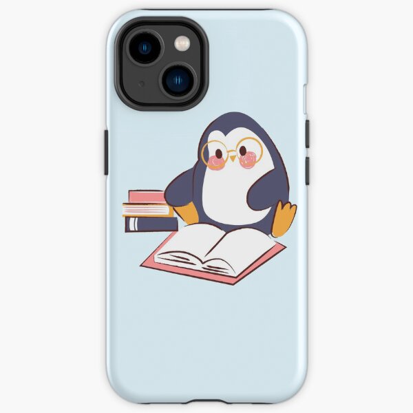 Penguin reading a book iPhone Tough Case