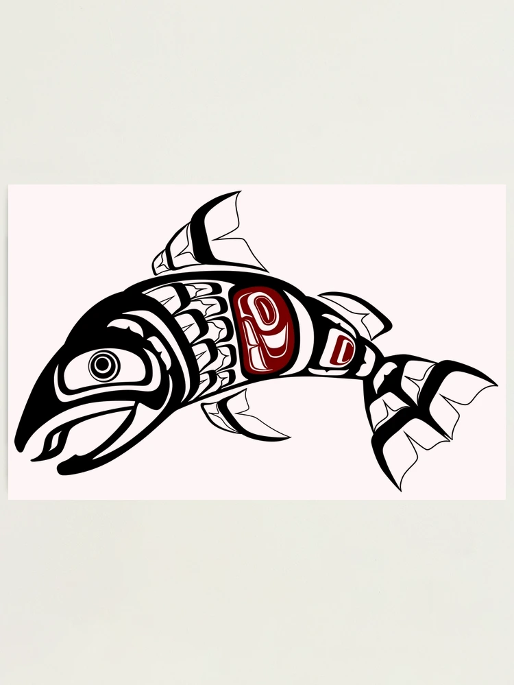 Native American Art Fish Northwest Coast Art Salmon Etsy