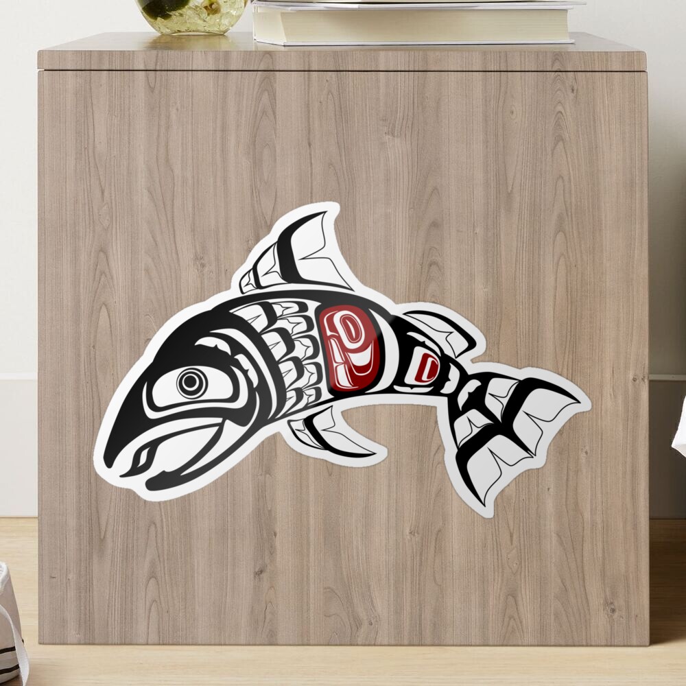 Pacific Northwest Coast Salmon design fish native american Hiada