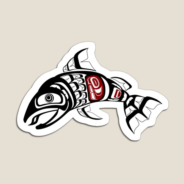 Pacific Northwest Coast Salmon design fish native american Hiada