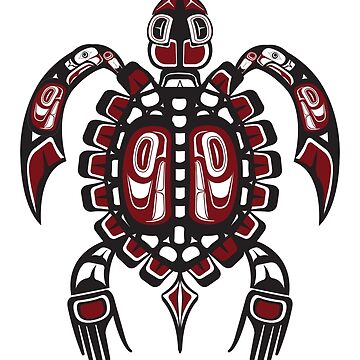Artwork thumbnail, Pacific Northwest Turtle, Coastal Salish native American tortoise formline design by cascadiadesigns
