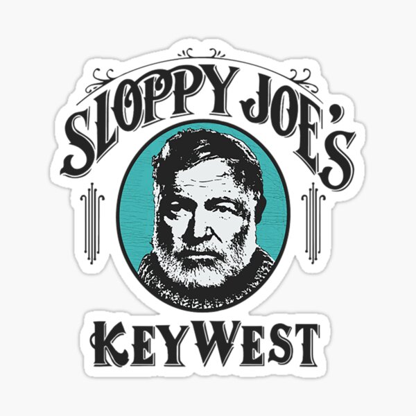 Sloppy Joe's Key West Ernest Hemingway (Vintage Black/Turquoise) Sticker