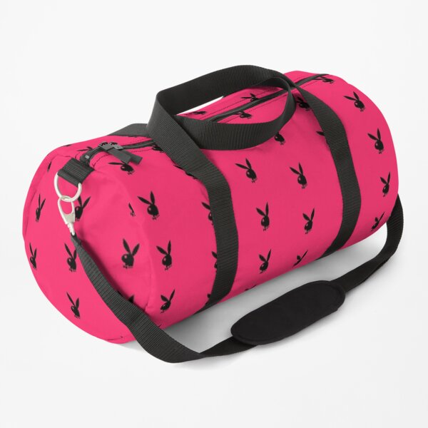 pink and black playboy bunny logo Duffle Bag