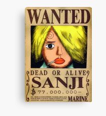 Sanji Wanted Poster Canvas Print