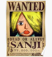 Sanji Wanted Poster Poster