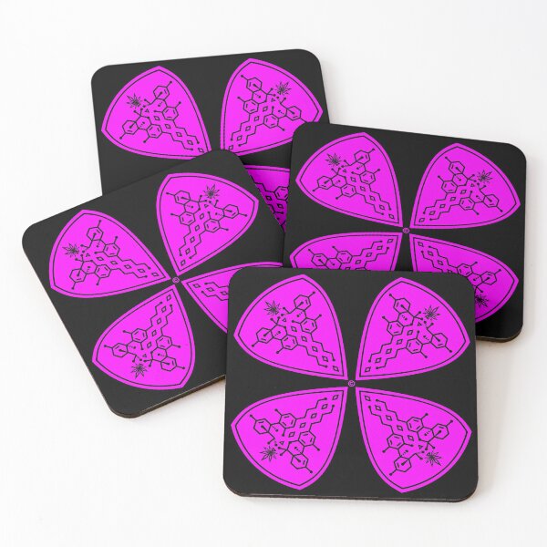 Item preview, Coaster Shields 001: Pink/Black ElixirSymbol© (THC:CBD Molecule Dots) designed and sold by Super-Funker.