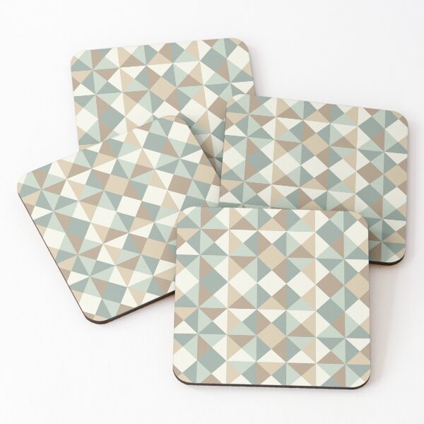 Item preview, Green Brown Triangles Geometric Pattern designed and sold by GeeHanz.