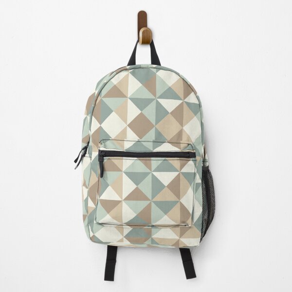 Item preview, Green Brown Triangles Geometric Pattern designed and sold by GeeHanz.