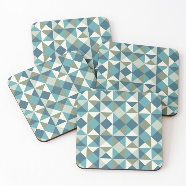 Item preview, Green Blue Triangles Geometric Pattern designed and sold by GeeHanz.
