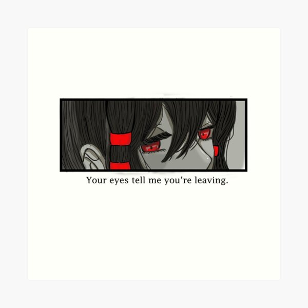 Sad Anime Quote Design Art Print