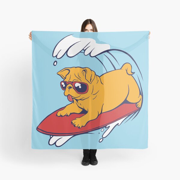Item preview, Cool Pug on a Boogie Board Cartoon designed and sold by SLAG-Creative.