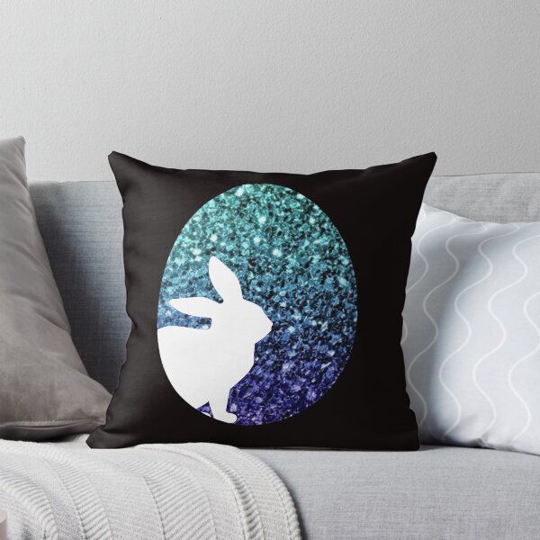 Artikelvorschau, Osterhasen-Silhouette in blaugrünem Ombre Faux Glitter Osterei entworfen und verkauft von Felicity-K.