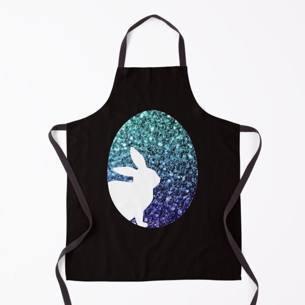 Artikelvorschau, Osterhasen-Silhouette in blaugrünem Ombre Faux Glitter Osterei entworfen und verkauft von Felicity-K.
