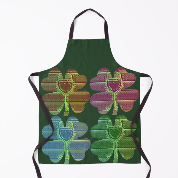 Item preview, Pop Art Wine Glass inside a Four Leaf Clover. designed and sold by CristalleLisa.