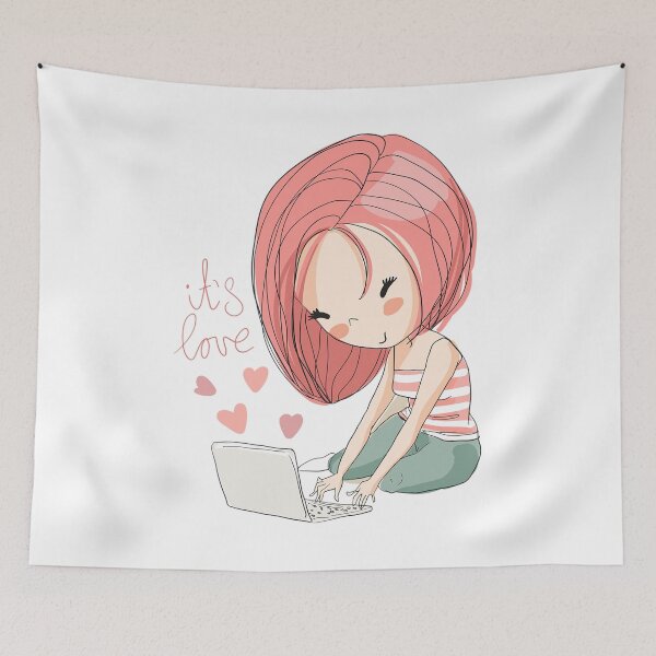Item preview, Girl Playing With Notebook designed and sold by John Andrew.
