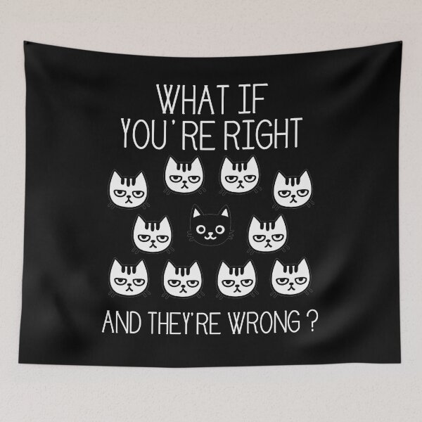 Item preview, What if you are right and they are wrong ? cats black designed and sold by made4K.