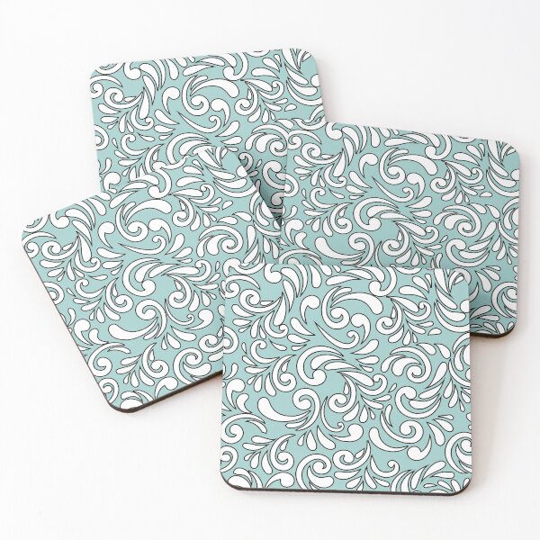 Item preview, Seamless Floral Pattern Cute Black and White Turquoise Artistic Background  designed and sold by clothesy7.