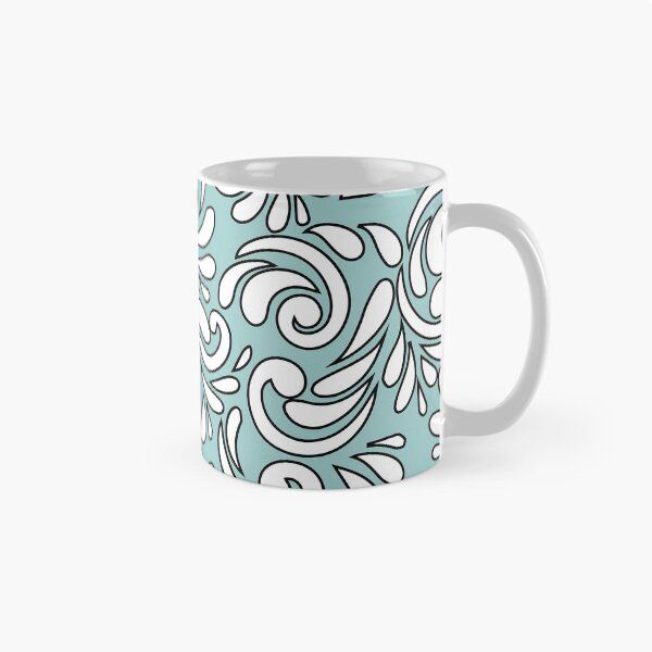 Item preview, Seamless Floral Pattern Cute Black and White Turquoise Artistic Background  designed and sold by clothesy7.
