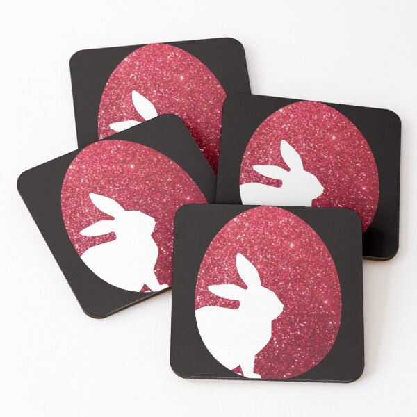 Item preview, Easter Bunny Silhouette in Red Faux Glitter Easter Egg designed and sold by Felicity-K.